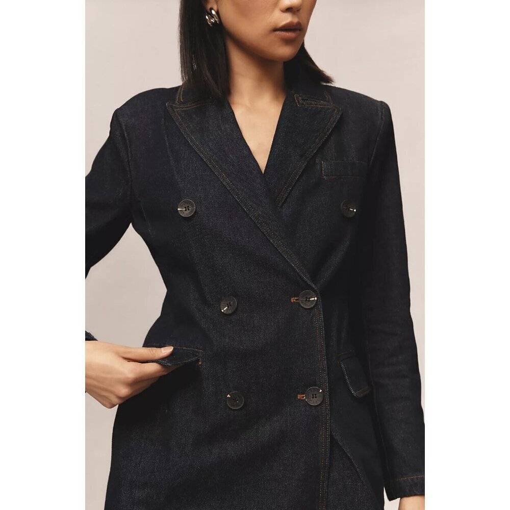 Anthropologie Avec Les Filles Dark Wash Denim Trench Coat XS